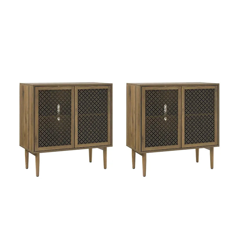 32" Tall 2-Door Accent Cabinet with LED Light