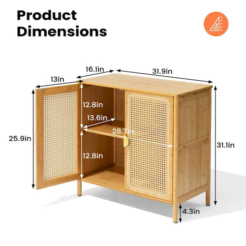 2-Door Buffet Sideboard Storage Cabinet - 31.9 in W x 16.1 in D x 31.1 in H