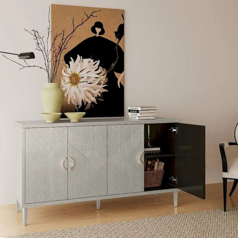 60-Inch-Sideboard mit 4 Türen und Stauraum
