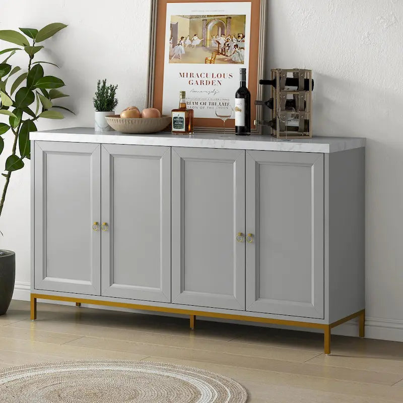 Anrichte mit Kunstmarmorplatte und reichlich Stauraum für das Esszimmer