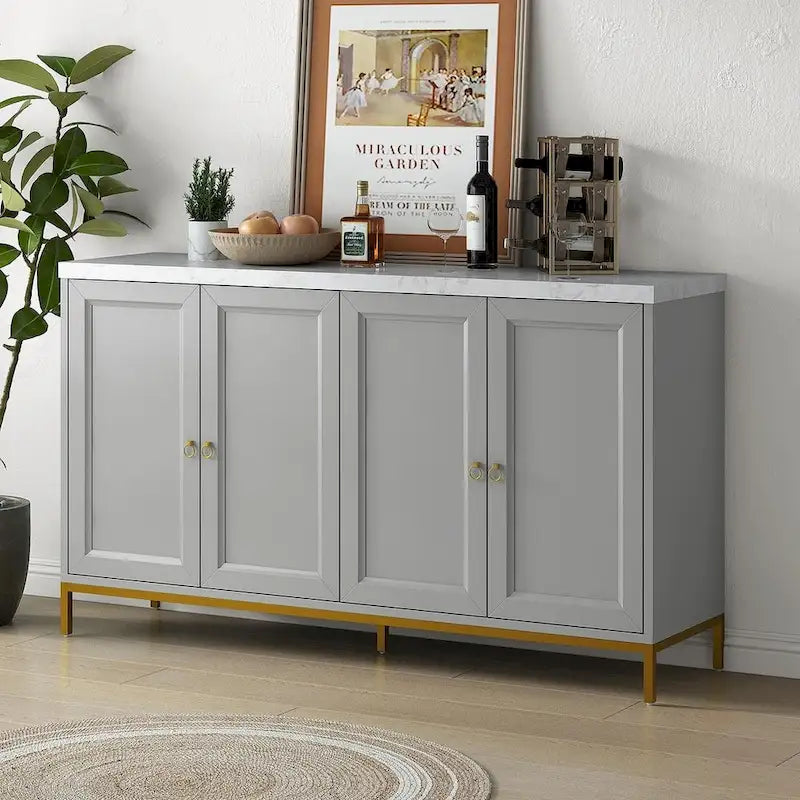Anrichte mit Kunstmarmorplatte und reichlich Stauraum für das Esszimmer