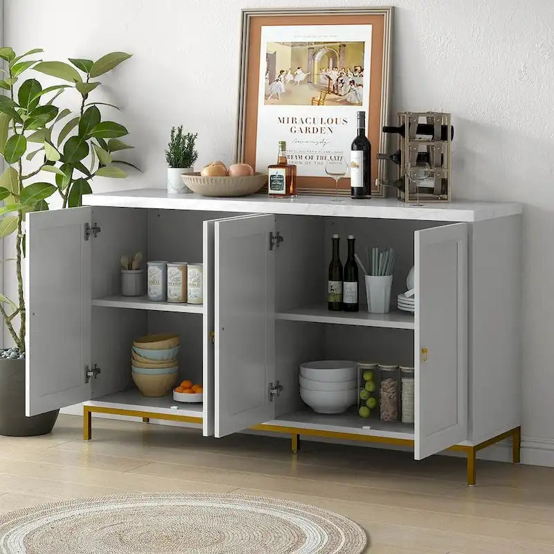 Anrichte mit Kunstmarmorplatte und reichlich Stauraum für das Esszimmer