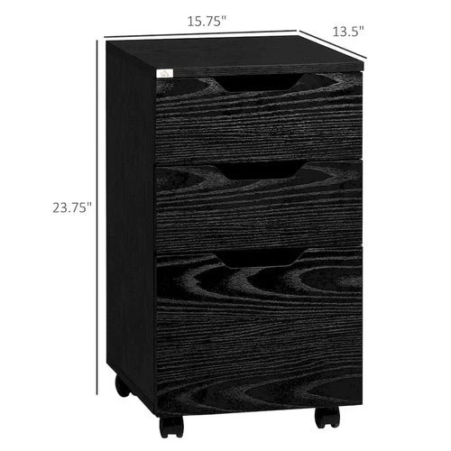 3 Drawer Under Desk Storage Cabinet with Wheels