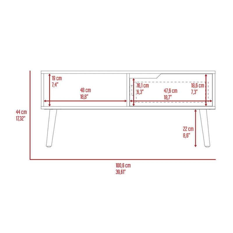1-Drawer 1-Shelf 12-Bottle Wine Cabinet Dark Walnut