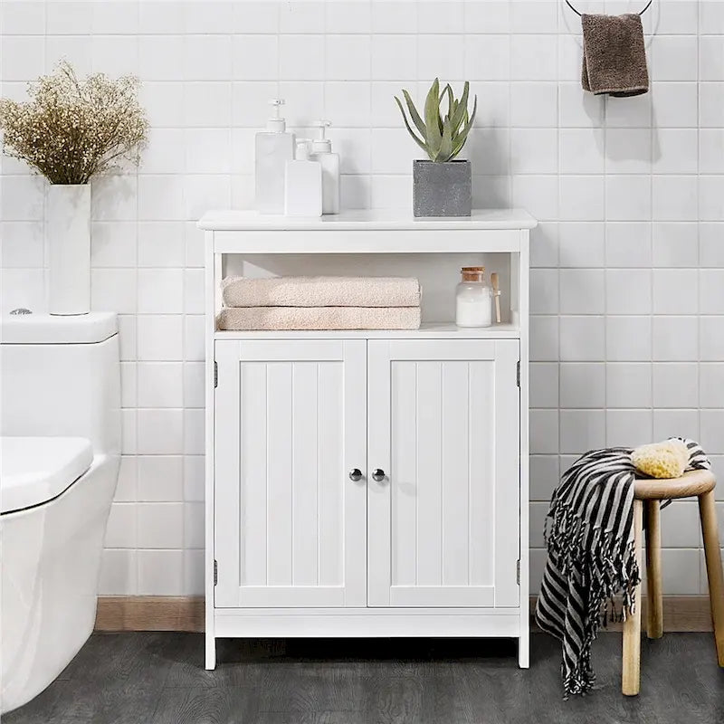 Bathroom Storage Cabinet with Adjustable Shelf Floor Rack