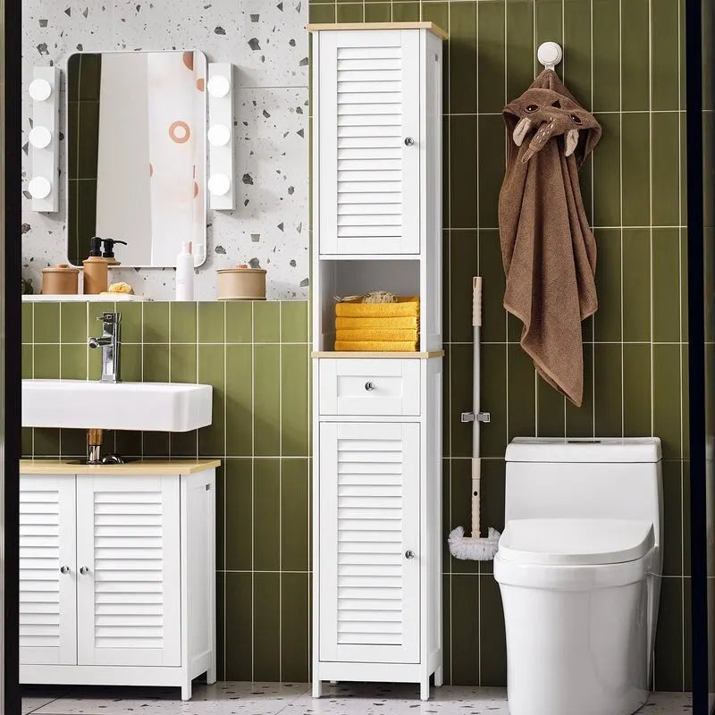Bathroom Tall Cabinet Storage Shelf