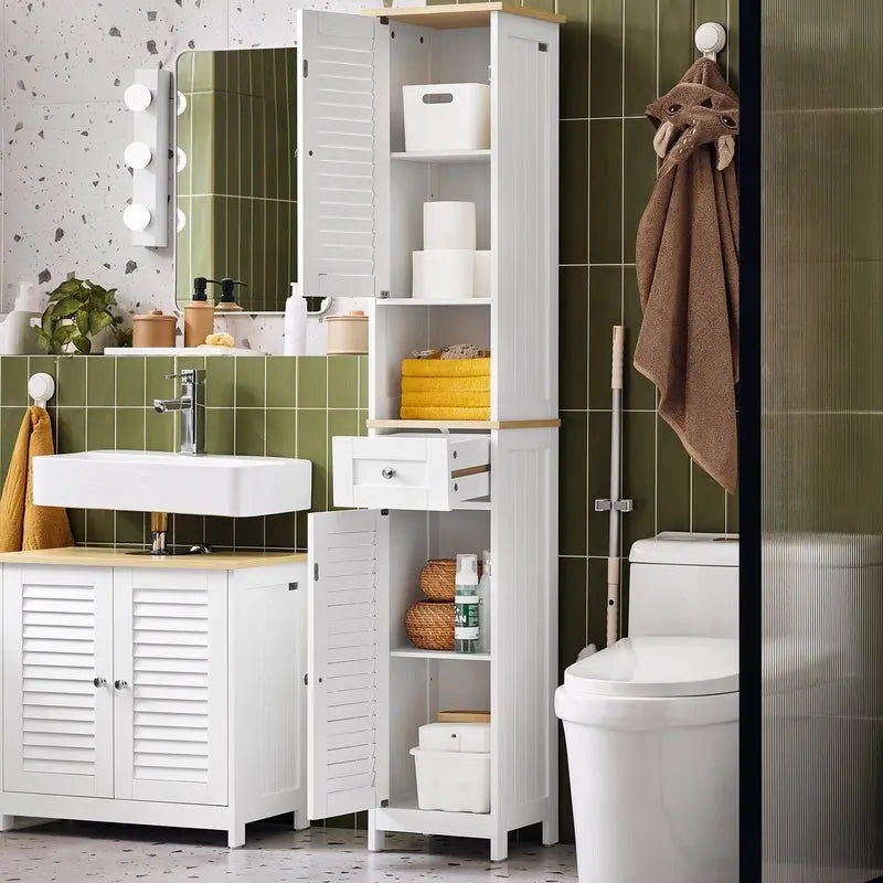 Bathroom Tall Cabinet Storage Shelf