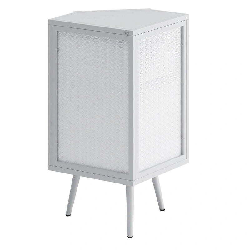 Floor Corner Linen Cabinet with Tempered Glass Door, 22.25 in. W x 16.54 in. D x 31.5 in. H
