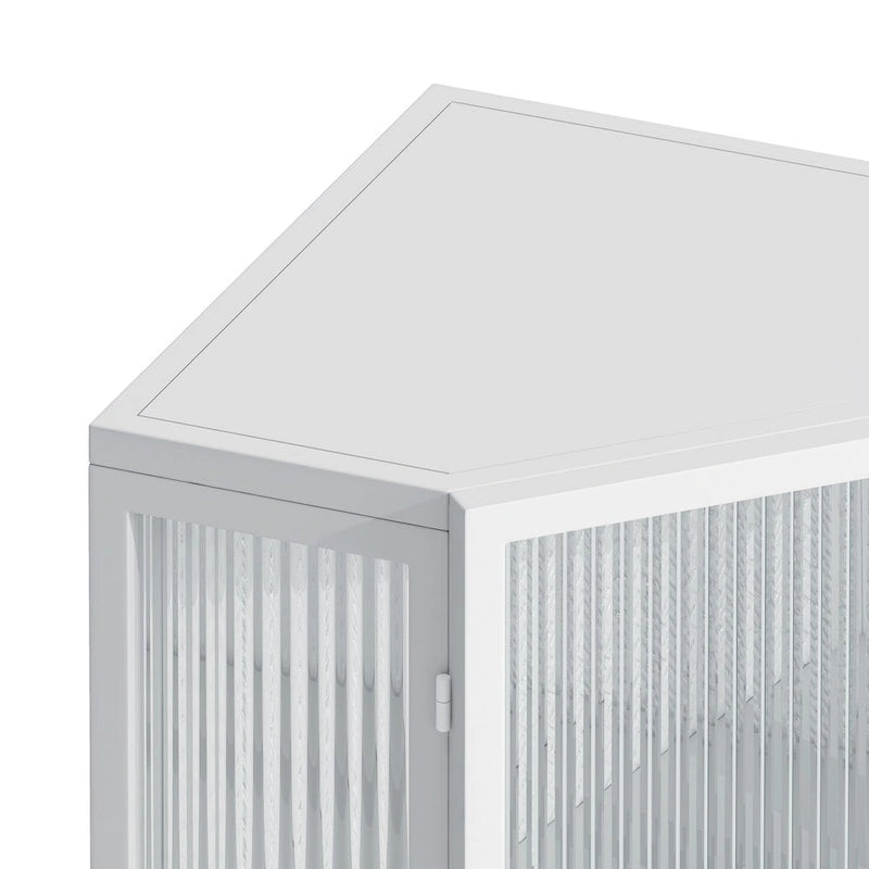 Floor Corner Linen Cabinet with Tempered Glass Door, 22.25 in. W x 16.54 in. D x 31.5 in. H