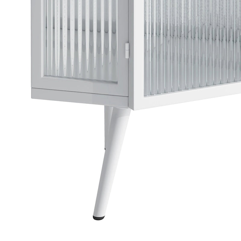 Floor Corner Linen Cabinet with Tempered Glass Door, 22.25 in. W x 16.54 in. D x 31.5 in. H