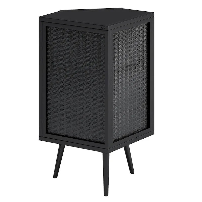 Floor Corner Linen Cabinet with Tempered Glass Door, 22.25 in. W x 16.54 in. D x 31.5 in. H